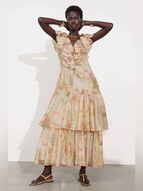Other Stories tiered maxi dress with ruffle detail in watercolour floral print